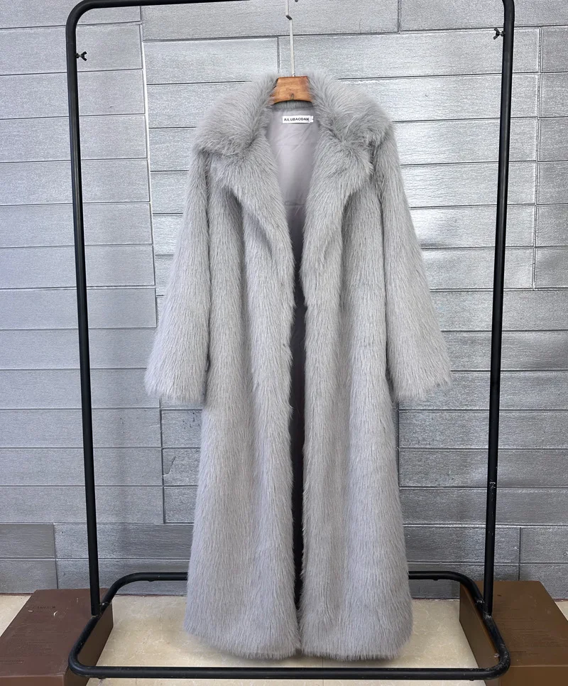 Overcoat Fur & Faux Fur 2026 New Fashion High Quality Women's Fur Coat Winter Season Style Lapel Thick Imitation Fur Women H320