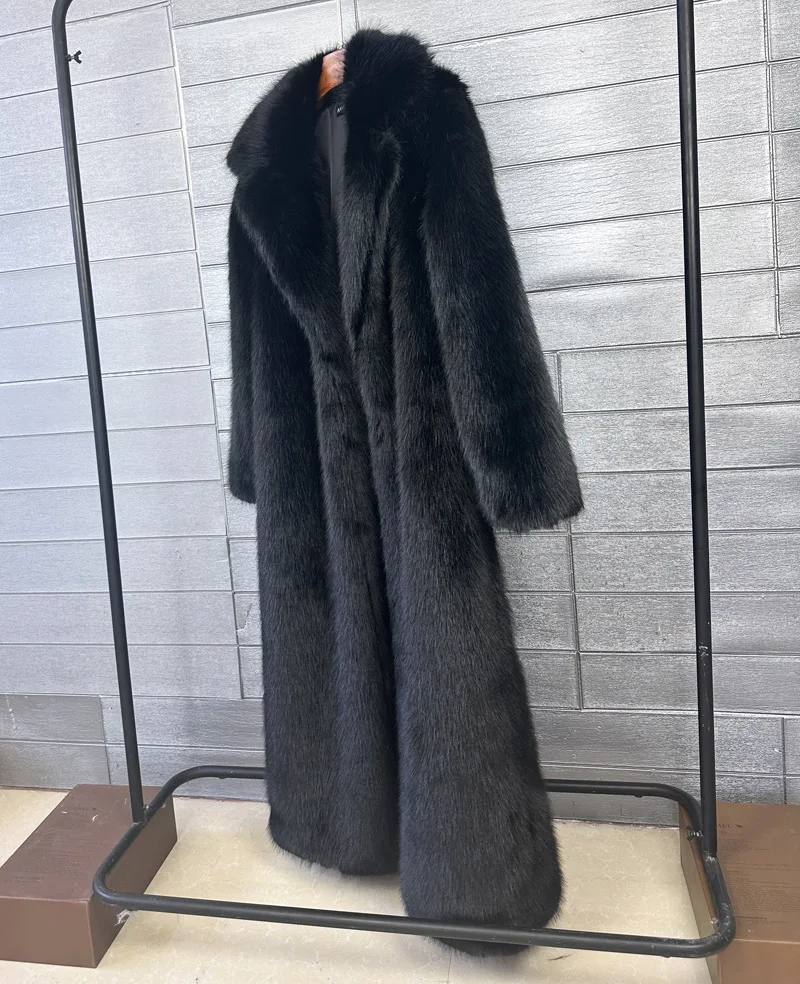 Overcoat Fur & Faux Fur 2026 New Fashion High Quality Women's Fur Coat Winter Season Style Lapel Thick Imitation Fur Women H320
