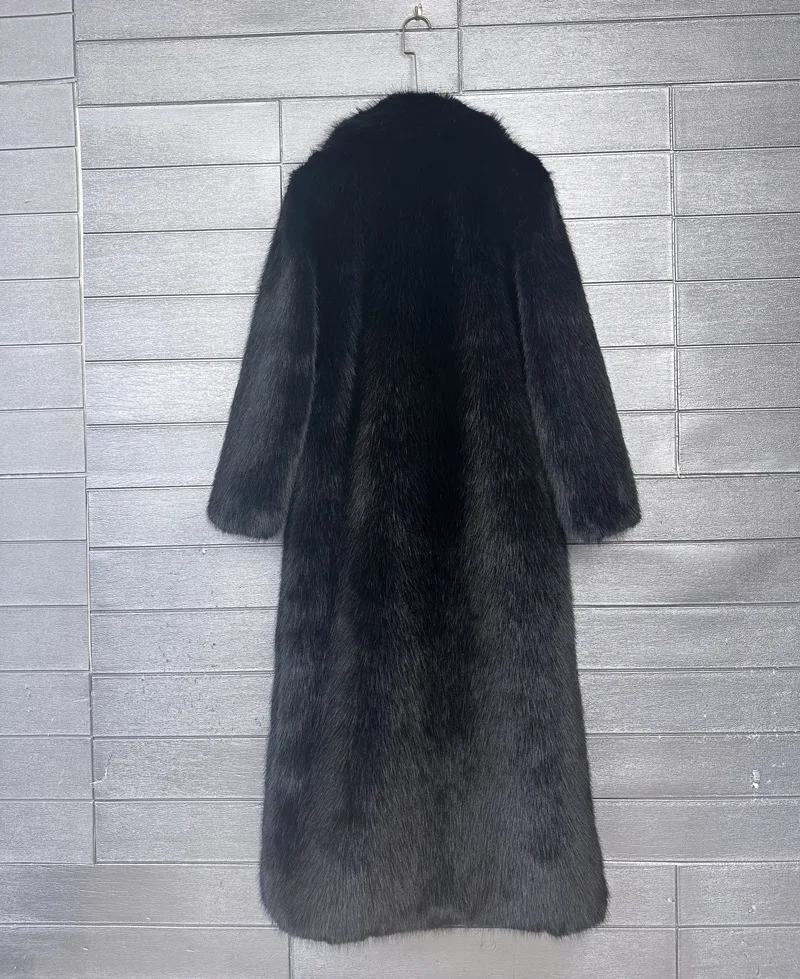 Overcoat Fur & Faux Fur 2026 New Fashion High Quality Women's Fur Coat Winter Season Style Lapel Thick Imitation Fur Women H320