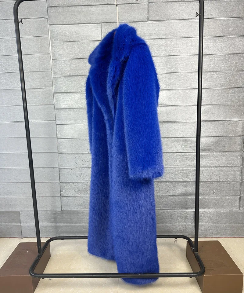 Overcoat Fur & Faux Fur 2026 New Fashion High Quality Women's Fur Coat Winter Season Style Lapel Thick Imitation Fur Women H320
