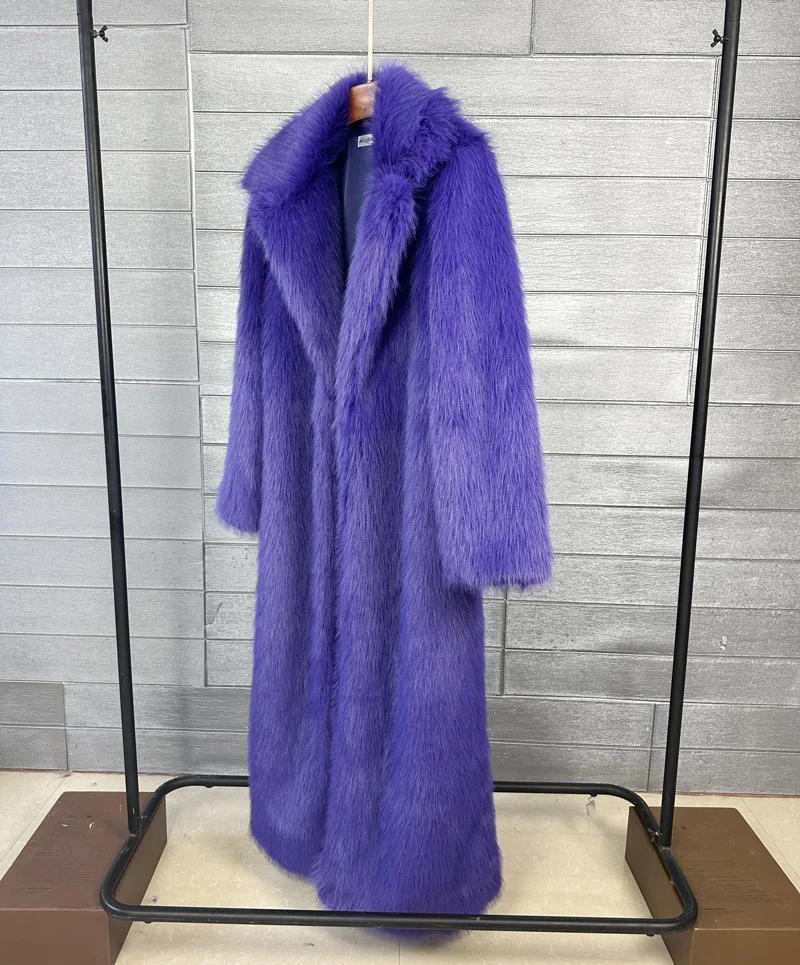 Overcoat Fur & Faux Fur 2026 New Fashion High Quality Women's Fur Coat Winter Season Style Lapel Thick Imitation Fur Women H320