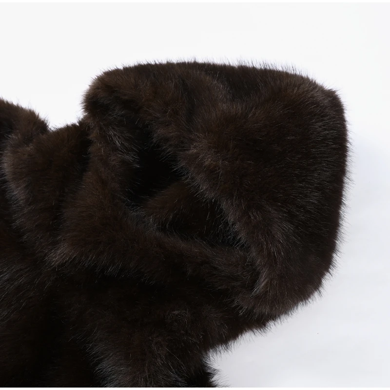 Elegant Luxury Thicken Brown Faux Fur Coats Women Loose Lapel Long Sleeve Furry Coats 2025 Winter Lady Warm Chic Outwear New