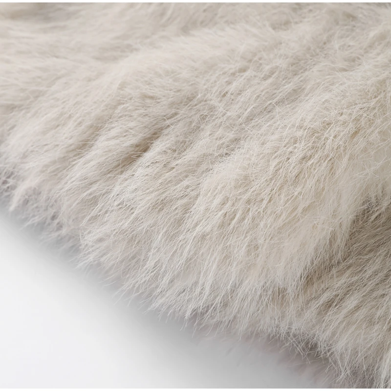 Elegant Luxury Thicken Brown Faux Fur Coats Women Loose Lapel Long Sleeve Furry Coats 2025 Winter Lady Warm Chic Outwear New
