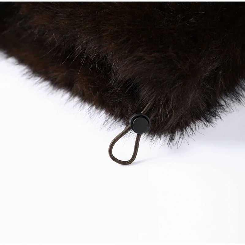 Elegant Luxury Thicken Brown Faux Fur Coats Women Loose Lapel Long Sleeve Furry Coats 2025 Winter Lady Warm Chic Outwear New