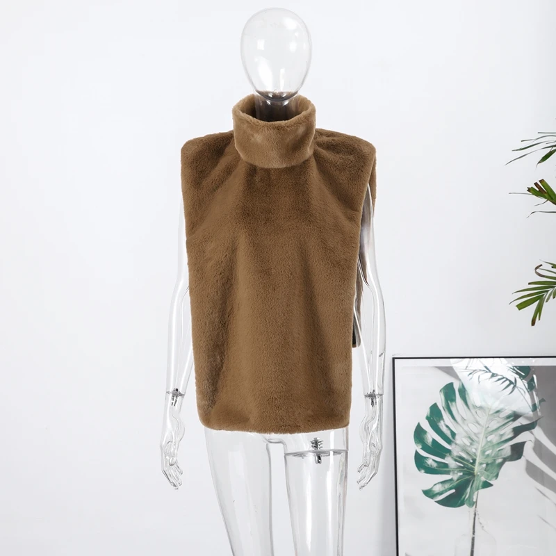 Elegant Luxury Thicken Brown Faux Fur Coats Women Loose Lapel Long Sleeve Furry Coats 2025 Winter Lady Warm Chic Outwear New