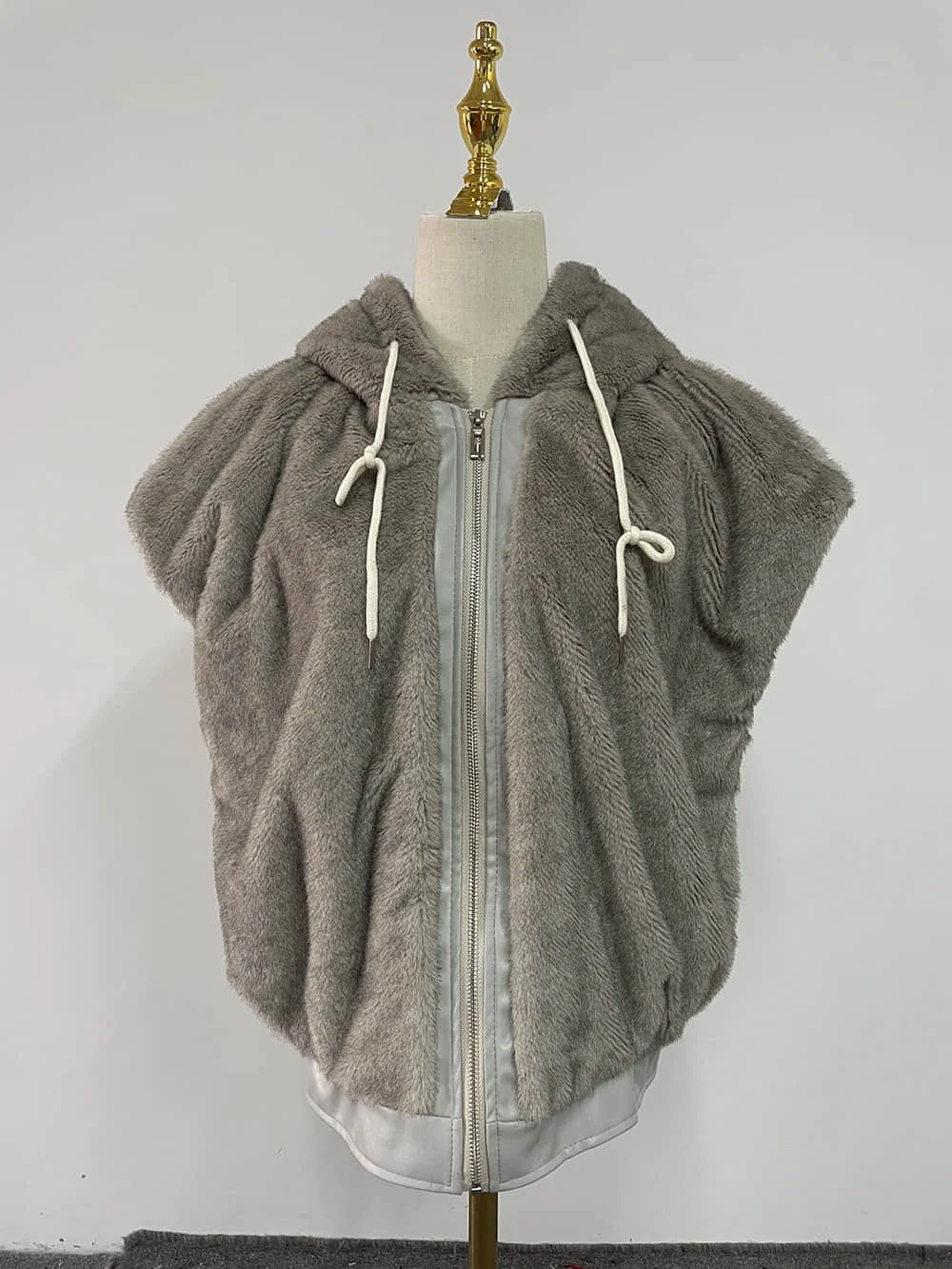 NiceMix Faux Fur Vest Women Hooded Zip Up Warm Winter Sleeveless Gilet Waistcoat Veste Жилетка Меховая Женская С Капюшоном 조끼