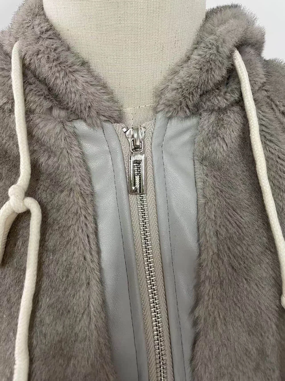 NiceMix Faux Fur Vest Women Hooded Zip Up Warm Winter Sleeveless Gilet Waistcoat Veste Жилетка Меховая Женская С Капюшоном 조끼