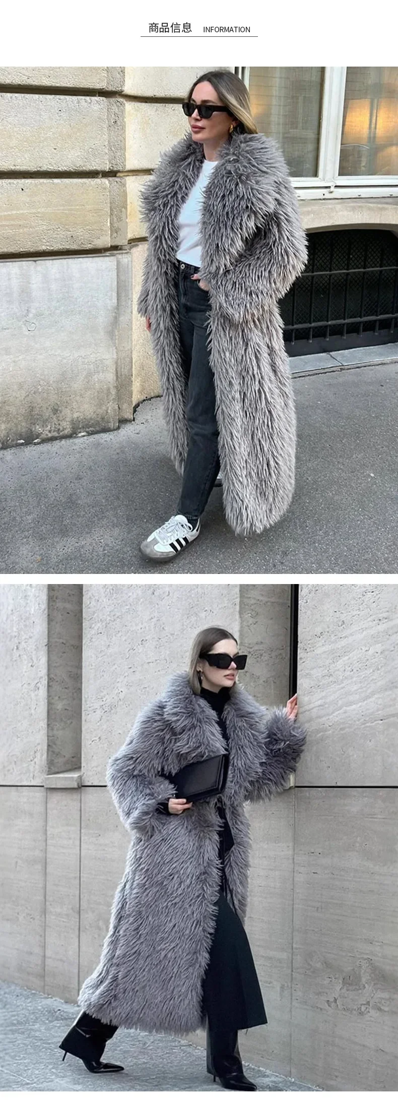 Faux Fur Long Coats Women Y2k Thick Warm Coat Furry Turn Down Collar Y2k Streetwear Jacket Elegant Autumn Winter Maxi Jackets