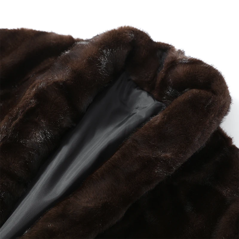 Brown Lace Up Faux Fur Coat Women Fashion Casual Full Sleeve Fluffy Loose Striped Long Coats Lady Winter Daily Street Jacket