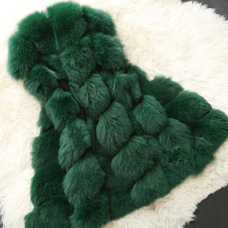 ZADORIN Hotsale Female Fur Waistcoat Winter Fluffy Faux Fur Vest Women O-Neck Spliced Sleeveless Long Faux Fur Coat Woman Vests