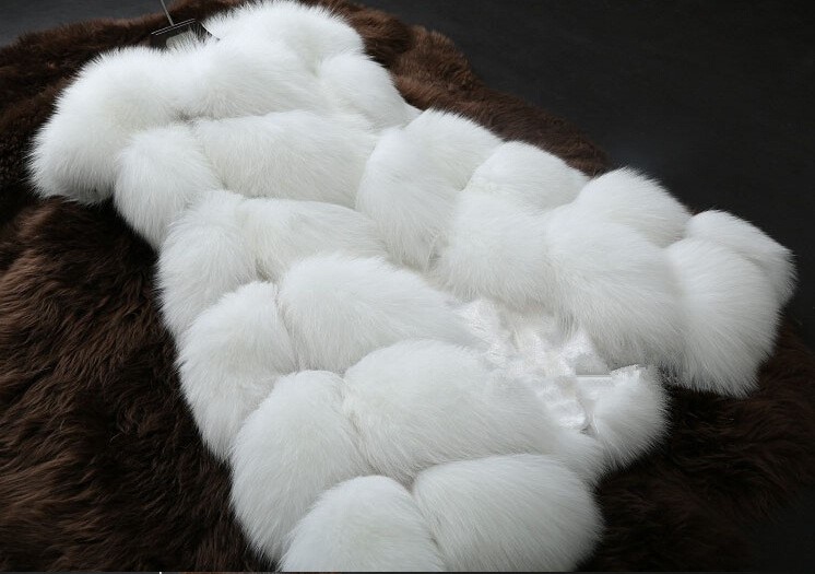 ZADORIN Hotsale Female Fur Waistcoat Winter Fluffy Faux Fur Vest Women O-Neck Spliced Sleeveless Long Faux Fur Coat Woman Vests