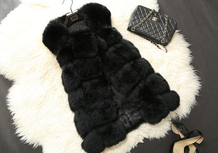 ZADORIN Hotsale Female Fur Waistcoat Winter Fluffy Faux Fur Vest Women O-Neck Spliced Sleeveless Long Faux Fur Coat Woman Vests