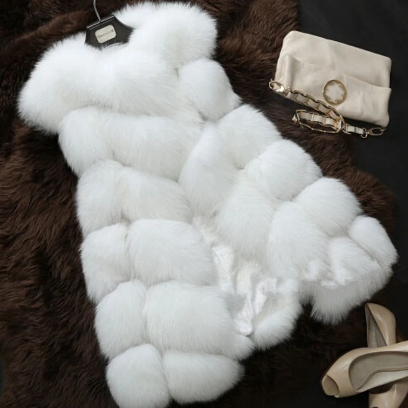 ZADORIN Hotsale Female Fur Waistcoat Winter Fluffy Faux Fur Vest Women O-Neck Spliced Sleeveless Long Faux Fur Coat Woman Vests