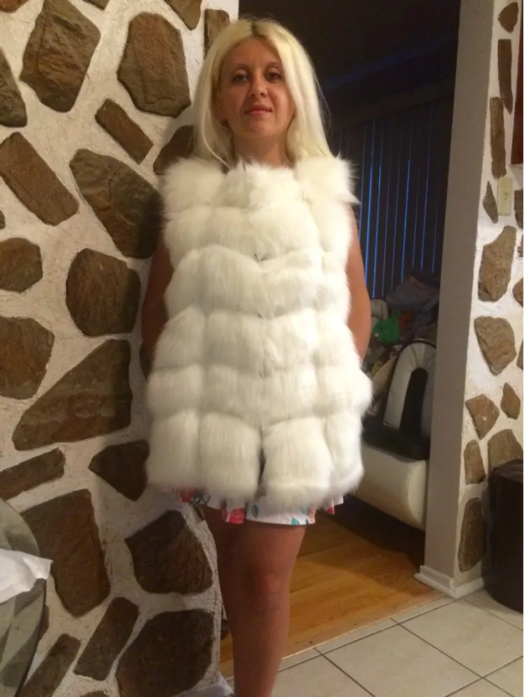 ZADORIN Hotsale Female Fur Waistcoat Winter Fluffy Faux Fur Vest Women O-Neck Spliced Sleeveless Long Faux Fur Coat Woman Vests
