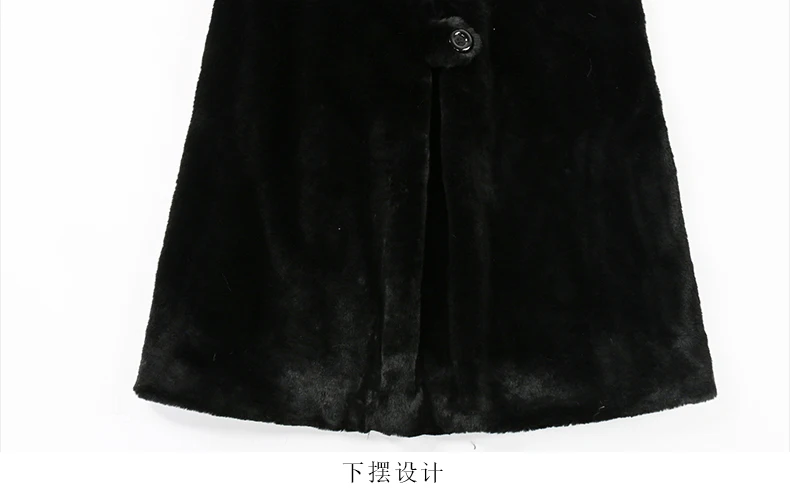 Nerazzurri Winter Long Black Fluffy Faux Fur Trench Coat for Women with Detachable Fake Fox Fur Vest Luxury Designer Clothes
