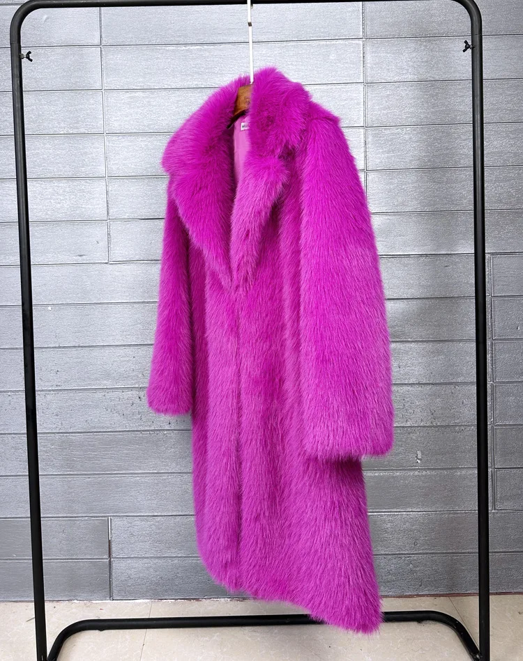 Fur & Faux Fur Coat Feminine Elegance 2026 New Winter Women's Fur Coat Fashion Temperament Lapel Solid Color Women Fur Coat H193