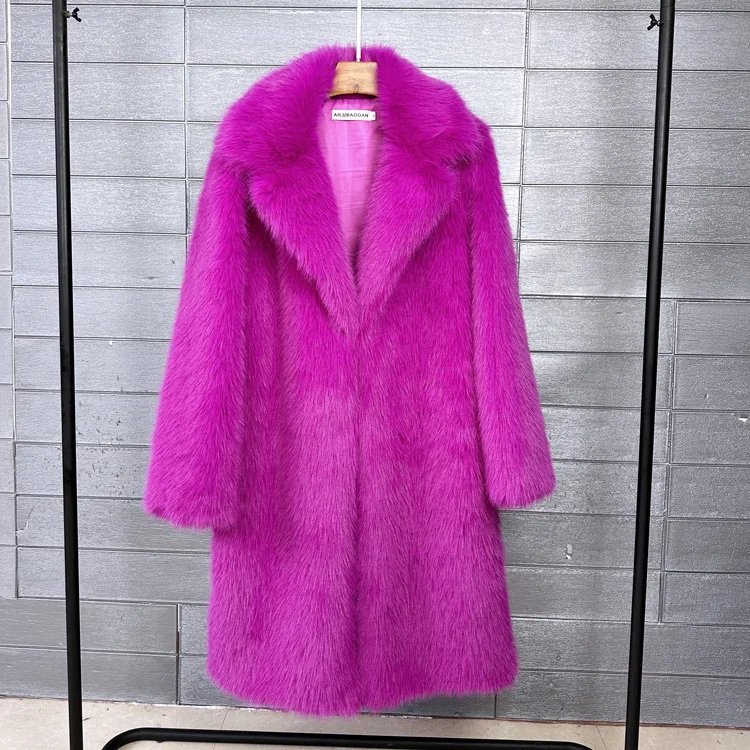 Fur & Faux Fur Coat Feminine Elegance 2026 New Winter Women's Fur Coat Fashion Temperament Lapel Solid Color Women Fur Coat H193