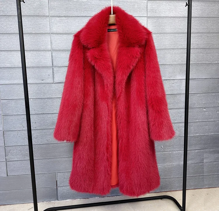 Fur & Faux Fur Coat Feminine Elegance 2026 New Winter Women's Fur Coat Fashion Temperament Lapel Solid Color Women Fur Coat H193