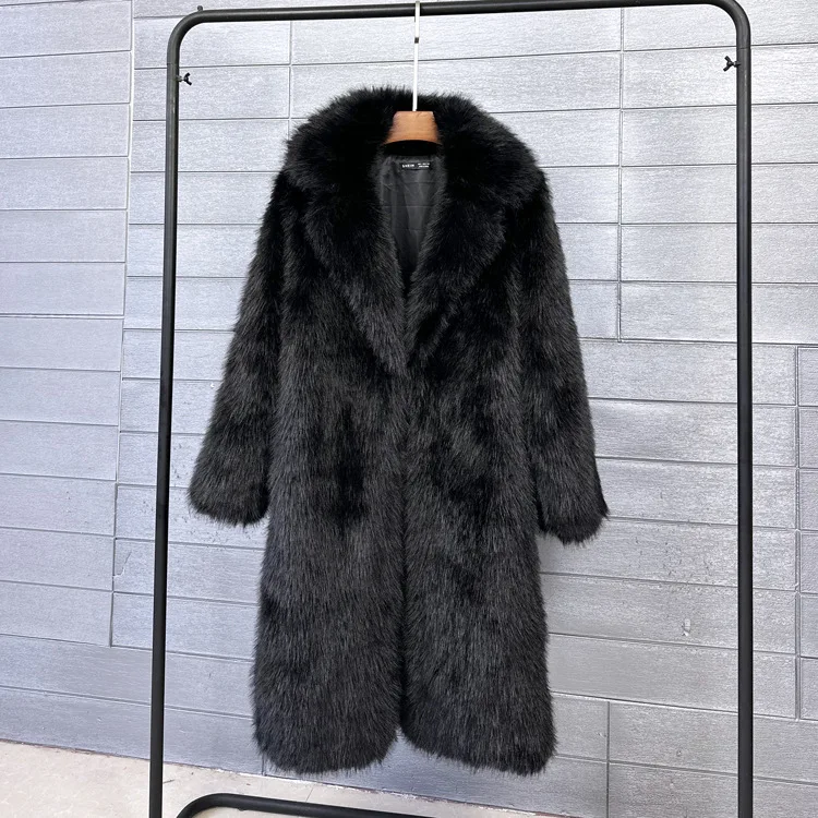 Fur & Faux Fur Coat Feminine Elegance 2026 New Winter Women's Fur Coat Fashion Temperament Lapel Solid Color Women Fur Coat H193