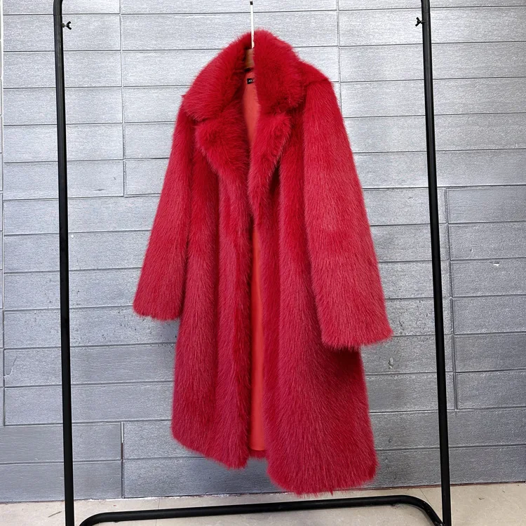 Fur & Faux Fur Coat Feminine Elegance 2026 New Winter Women's Fur Coat Fashion Temperament Lapel Solid Color Women Fur Coat H193