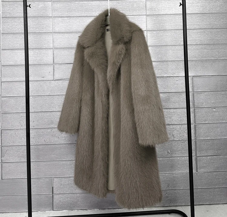 Fur & Faux Fur Coat Feminine Elegance 2026 New Winter Women's Fur Coat Fashion Temperament Lapel Solid Color Women Fur Coat H193