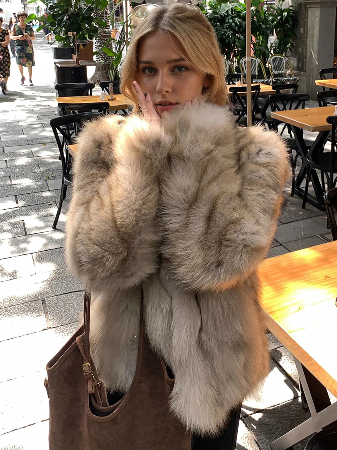 LIMO Ladies Short Faux Fur Jacket Lapel Collar Casual Loose Fit Fashion Fluffy Plush Outer Coat