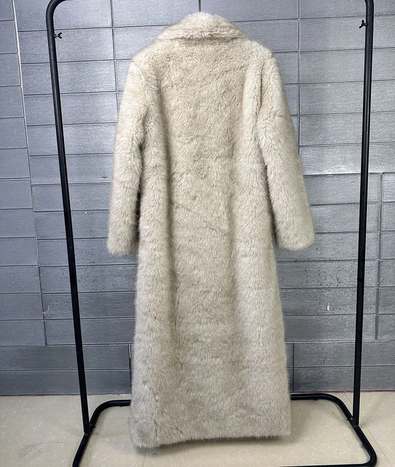 ZADORIN 130cm Long Luxury Lapel Faux Fur Coat Woman Y2K Clothes Thick Warm Fluffy Jacket Women Winter Faux Fur Coats Outerwears