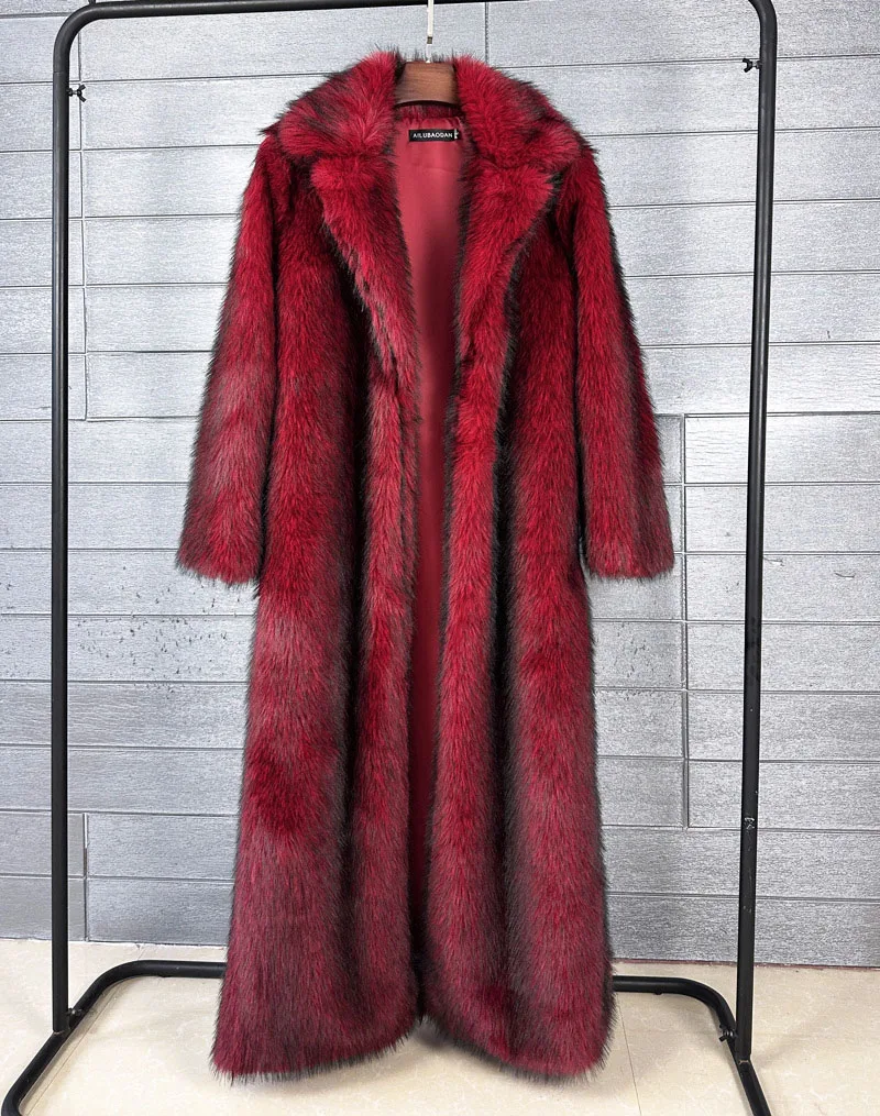 ZADORIN 130cm Long Luxury Lapel Faux Fur Coat Woman Y2K Clothes Thick Warm Fluffy Jacket Women Winter Faux Fur Coats Outerwears