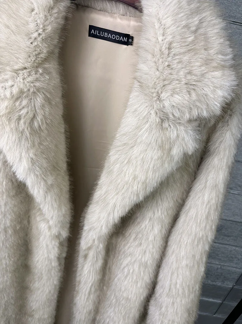 ZADORIN 130cm Long Luxury Lapel Faux Fur Coat Woman Y2K Clothes Thick Warm Fluffy Jacket Women Winter Faux Fur Coats Outerwears