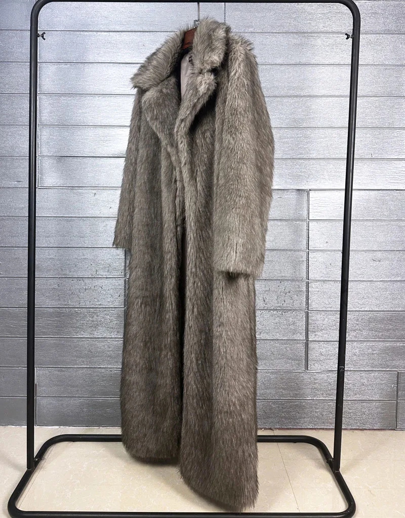 ZADORIN 130cm Long Luxury Lapel Faux Fur Coat Woman Y2K Clothes Thick Warm Fluffy Jacket Women Winter Faux Fur Coats Outerwears