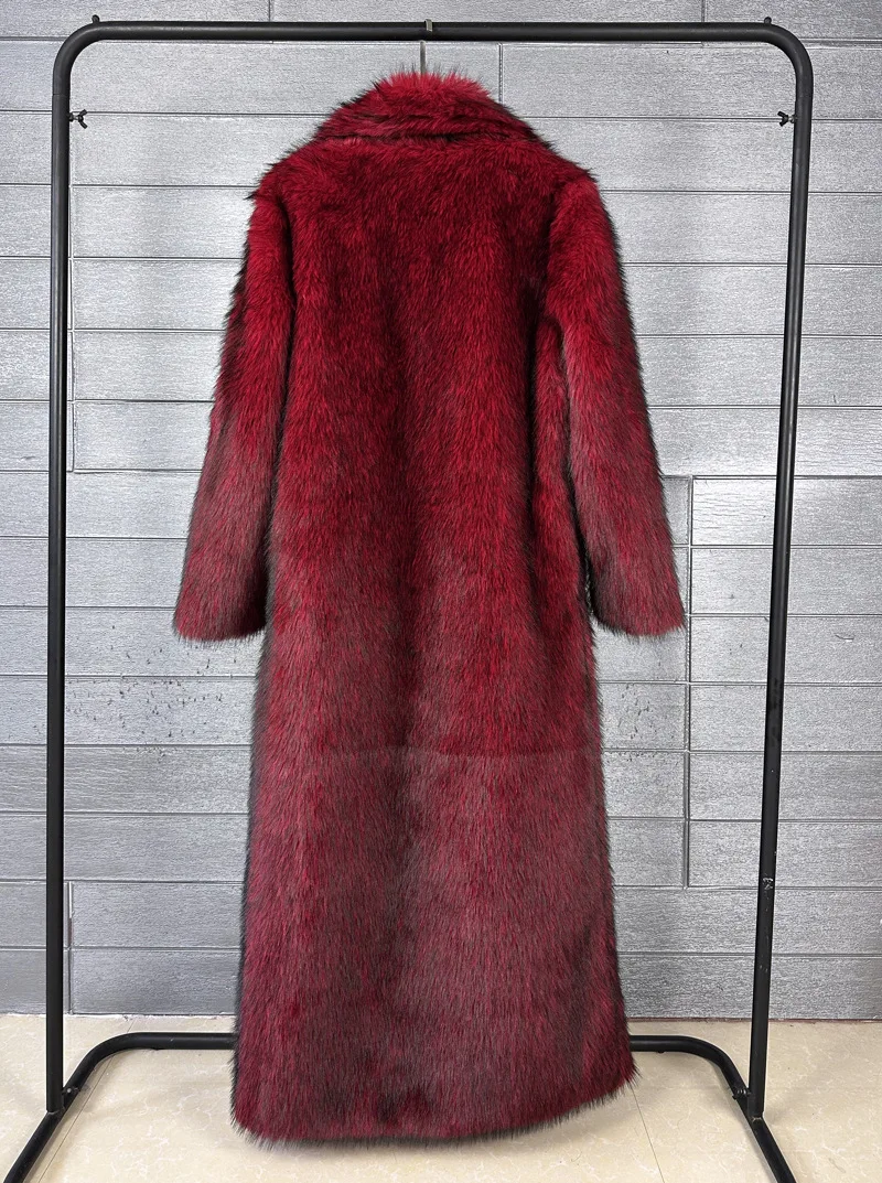 ZADORIN 130cm Long Luxury Lapel Faux Fur Coat Woman Y2K Clothes Thick Warm Fluffy Jacket Women Winter Faux Fur Coats Outerwears