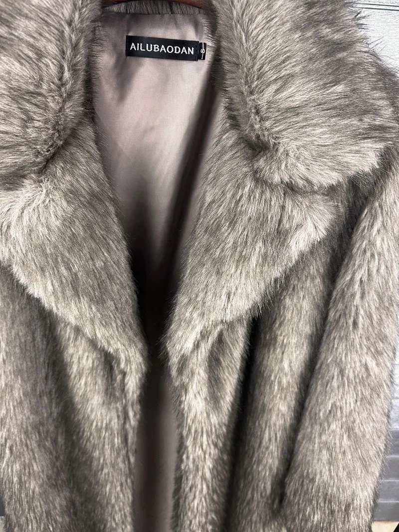 ZADORIN 130cm Long Luxury Lapel Faux Fur Coat Woman Y2K Clothes Thick Warm Fluffy Jacket Women Winter Faux Fur Coats Outerwears