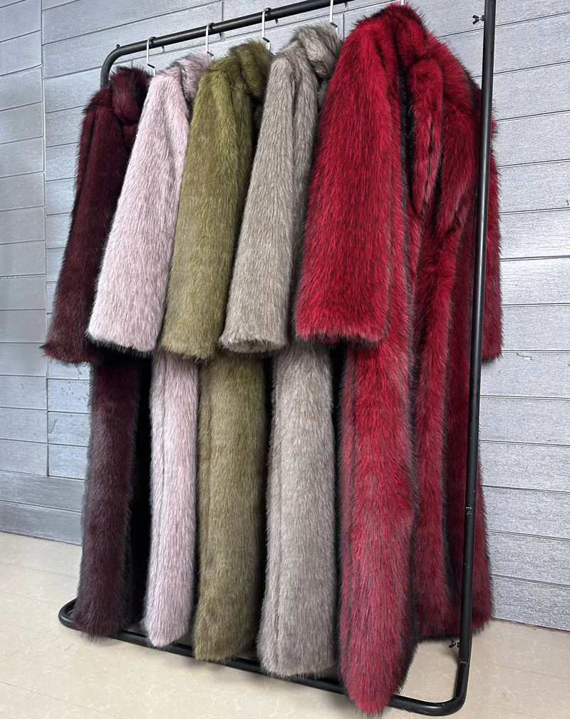 ZADORIN 130cm Long Luxury Lapel Faux Fur Coat Woman Y2K Clothes Thick Warm Fluffy Jacket Women Winter Faux Fur Coats Outerwears
