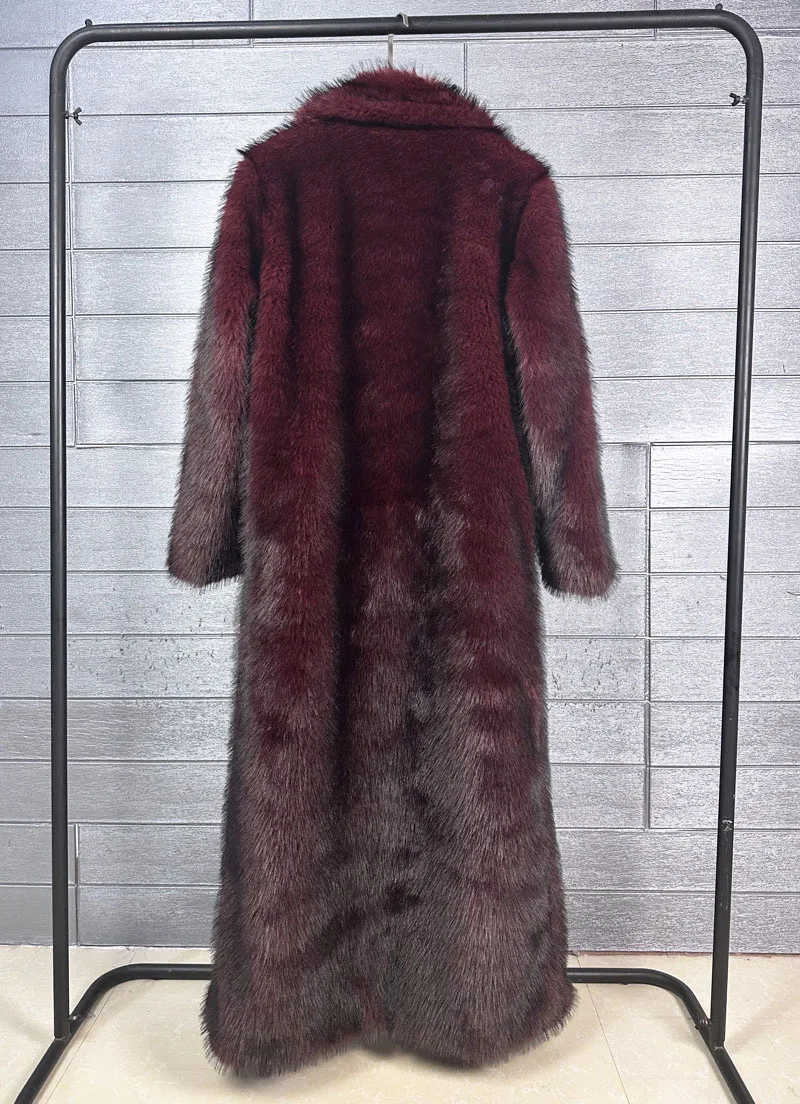 ZADORIN 130cm Long Luxury Lapel Faux Fur Coat Woman Y2K Clothes Thick Warm Fluffy Jacket Women Winter Faux Fur Coats Outerwears