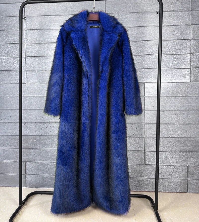 ZADORIN 130cm Long Luxury Lapel Faux Fur Coat Woman Y2K Clothes Thick Warm Fluffy Jacket Women Winter Faux Fur Coats Outerwears