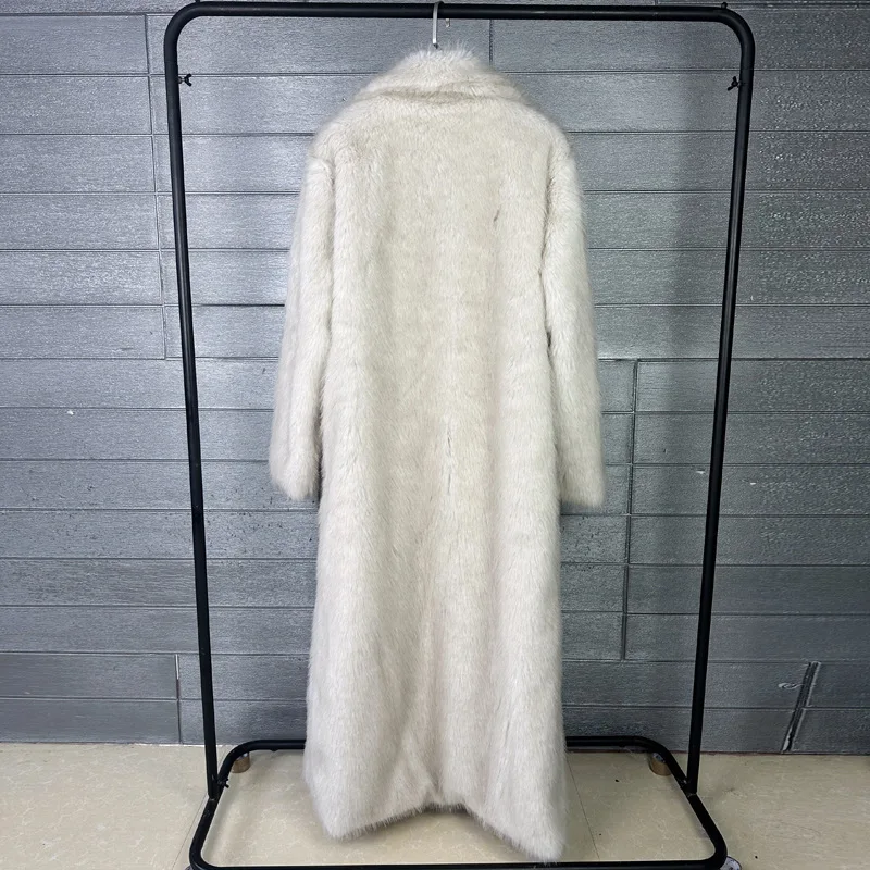 ZADORIN 130cm Long Luxury Lapel Faux Fur Coat Woman Y2K Clothes Thick Warm Fluffy Jacket Women Winter Faux Fur Coats Outerwears