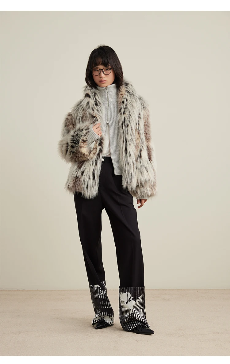 Lautaro Spring Autumn Winter Colorful Thickened Warm Hairy Shaggy Faux Fox Fur Coat Women Short Loose Luxury Fluffy Jacket 2025