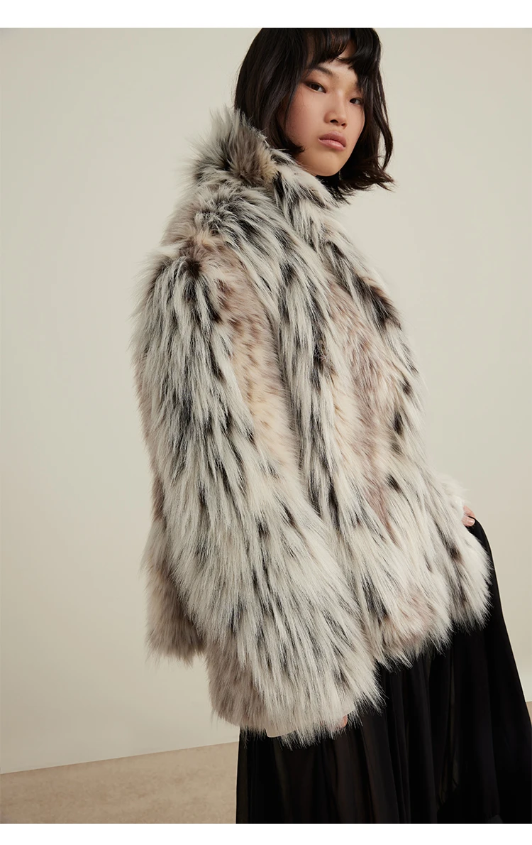 Lautaro Spring Autumn Winter Colorful Thickened Warm Hairy Shaggy Faux Fox Fur Coat Women Short Loose Luxury Fluffy Jacket 2025