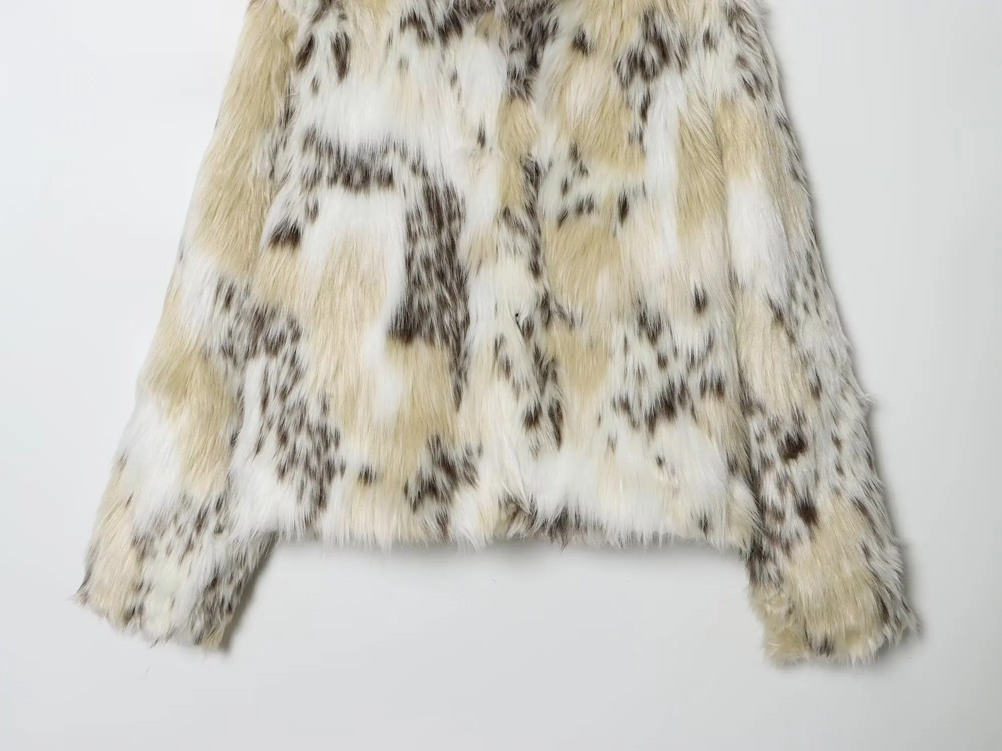 KONDALA Casual Leopard Faux Fur Jackets Women Long Sleeve Buttons Loose Jackets Fashion 2025 Autumn Winter Thick Warm Outwears