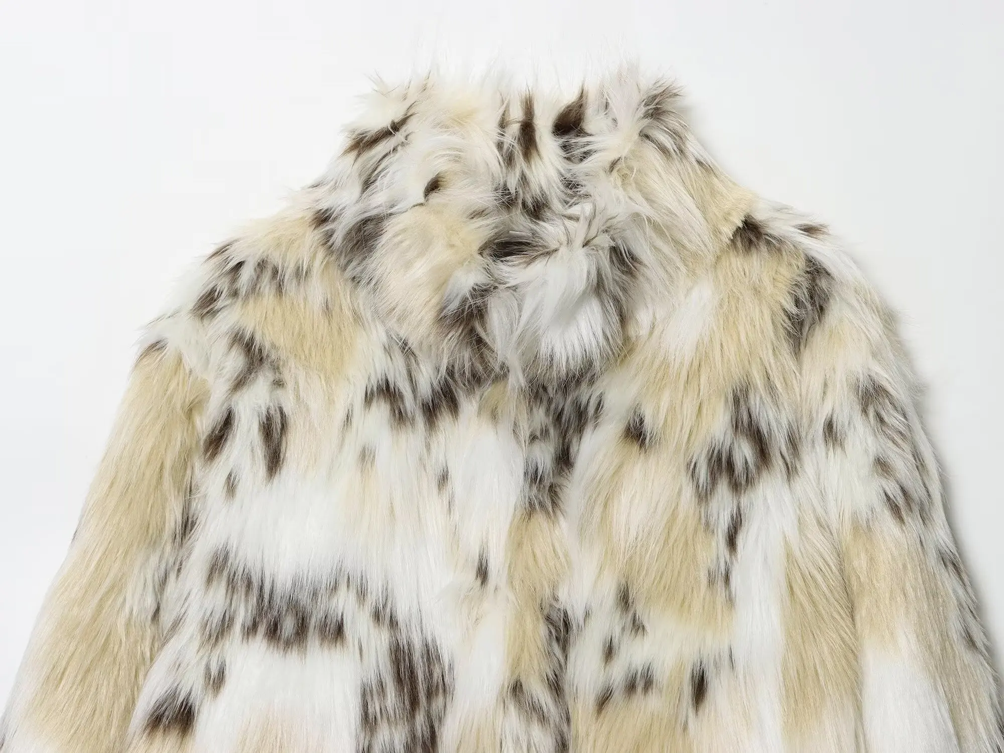 KONDALA Casual Leopard Faux Fur Jackets Women Long Sleeve Buttons Loose Jackets Fashion 2025 Autumn Winter Thick Warm Outwears