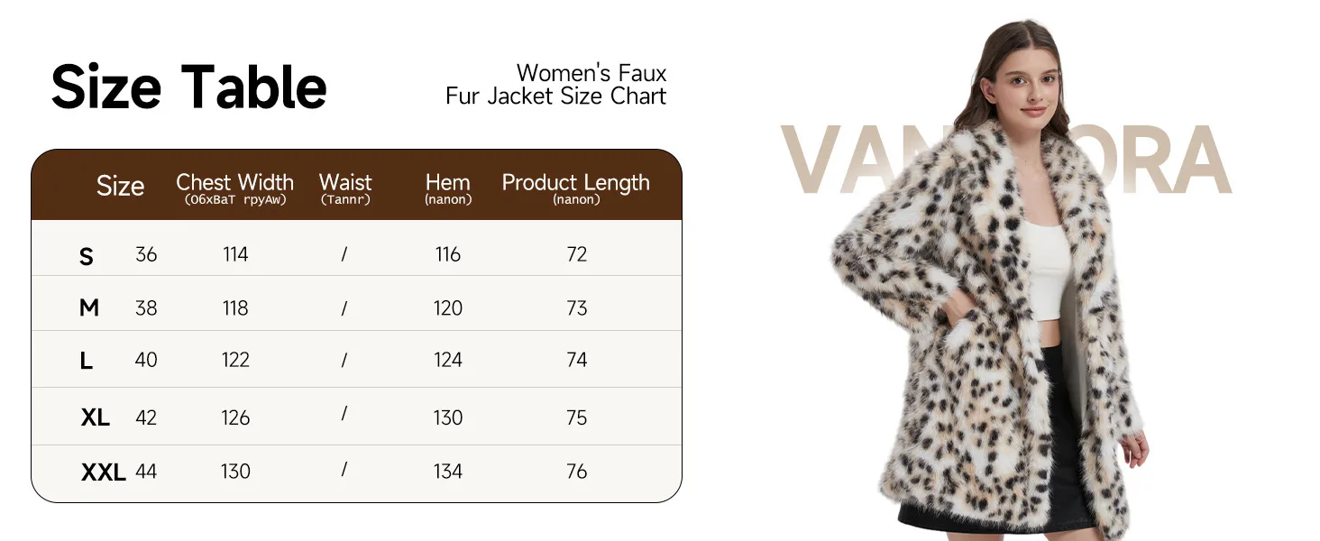 Faux Fur Coats Women Casual Coat Turn Down Collar Full Sleeve Leopard Print Open Stitch Thick Warm Jackets Street Wear Winter
