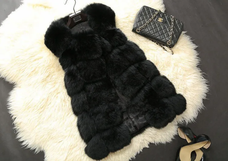 Women Vests Thick Faux Fur Tops Sleeveless Cardigan Round Neck Regular Vest Coats Solid Spliced Casual Lady Winter 2025