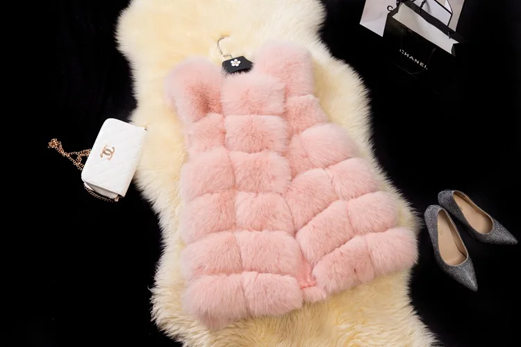 Women Vests Thick Faux Fur Tops Sleeveless Cardigan Round Neck Regular Vest Coats Solid Spliced Casual Lady Winter 2025