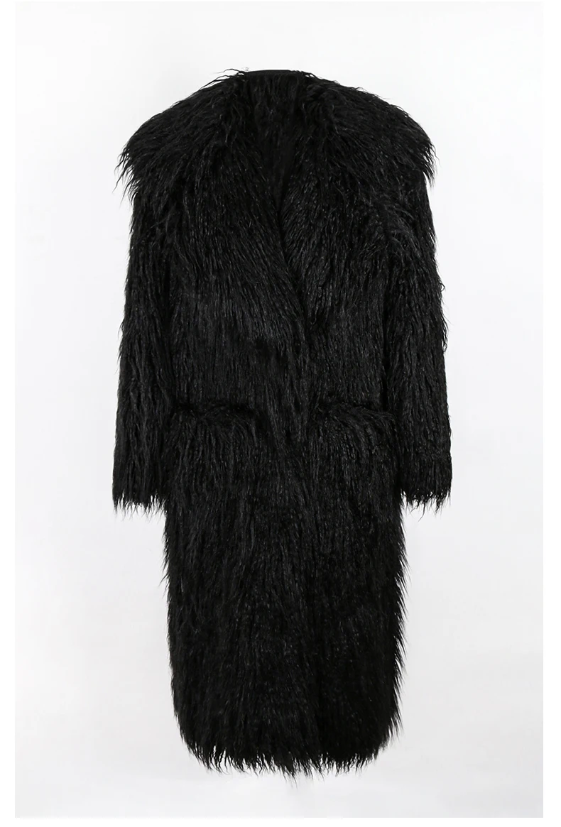 Mauroicardi Winter Thick Warm Shaggy Hairy Fluffy Colored Bright Pink Long Faux Fur Coat Women Loose Luxury Furry Overcoat 2025