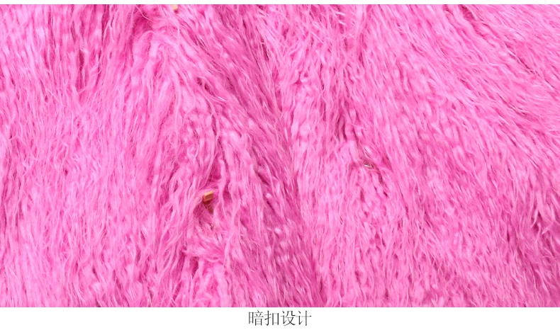 Mauroicardi Winter Thick Warm Shaggy Hairy Fluffy Colored Bright Pink Long Faux Fur Coat Women Loose Luxury Furry Overcoat 2025