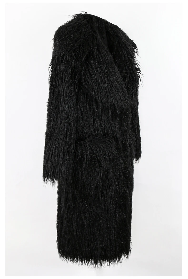 Mauroicardi Winter Thick Warm Shaggy Hairy Fluffy Colored Bright Pink Long Faux Fur Coat Women Loose Luxury Furry Overcoat 2025