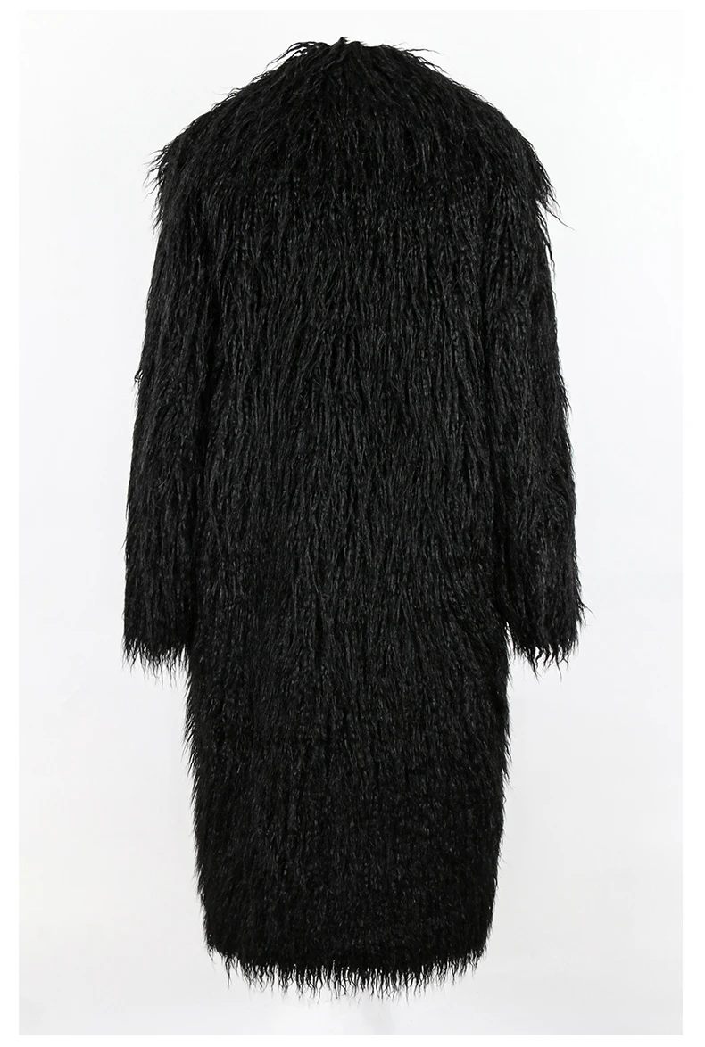 Mauroicardi Winter Thick Warm Shaggy Hairy Fluffy Colored Bright Pink Long Faux Fur Coat Women Loose Luxury Furry Overcoat 2025