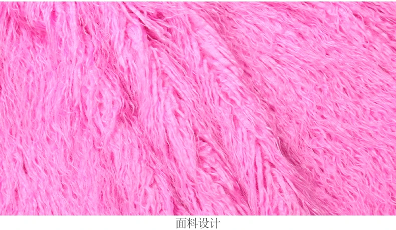 Mauroicardi Winter Thick Warm Shaggy Hairy Fluffy Colored Bright Pink Long Faux Fur Coat Women Loose Luxury Furry Overcoat 2025