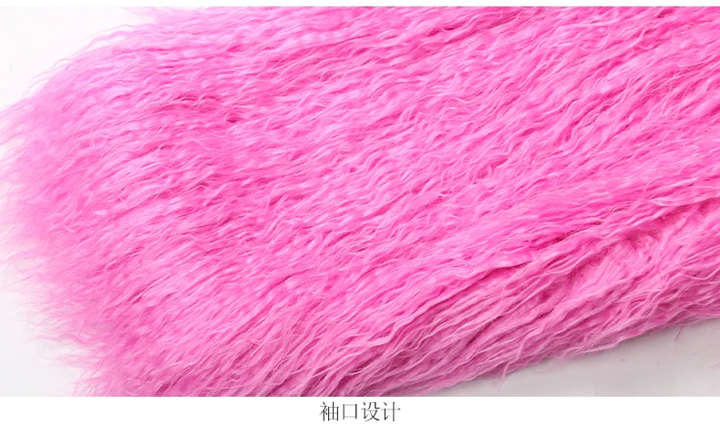 Mauroicardi Winter Thick Warm Shaggy Hairy Fluffy Colored Bright Pink Long Faux Fur Coat Women Loose Luxury Furry Overcoat 2025
