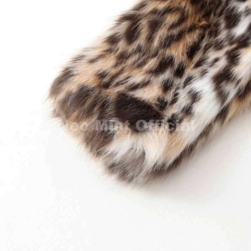 Neo Mint Vintage Stylish Loepard Faux Fur Coat Women 2025 Winter Chic Iconic Ins Blogger Brand Fashion Fox Fur Jacket Streetwear